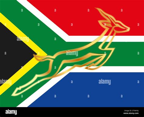 South African rugby symbol on the national flag background, South ...