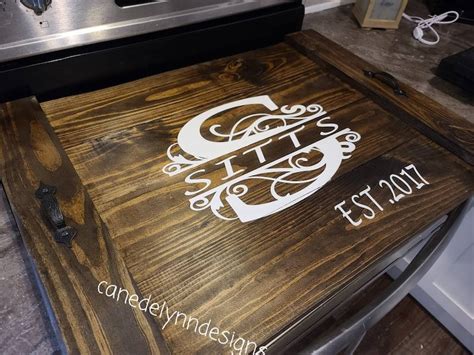 Stove top covers Wooden Personalized stove top cover | Etsy