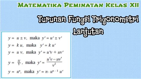 Konsep Dasar Turunan Fungsi Trigonometri - Mobile Legends