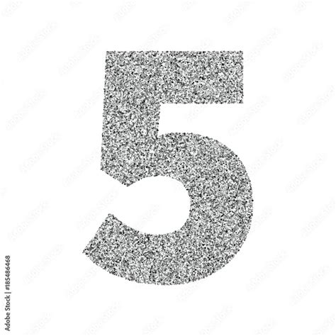 Silver glitter alphabet number 5 Stock Vector | Adobe Stock