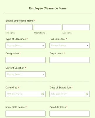 Employee Clearance Form Template | Jotform