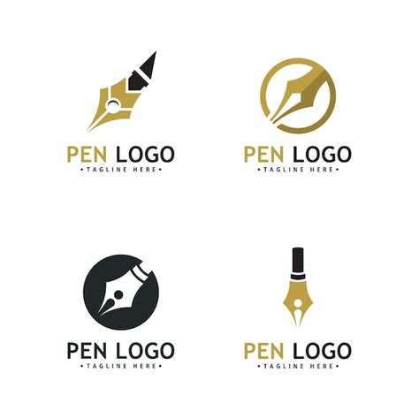 Premium Vector | Pen logo icon template. company writer identity