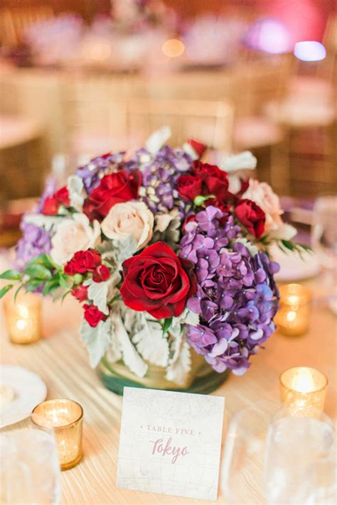 Elegant Red and Purple Wedding