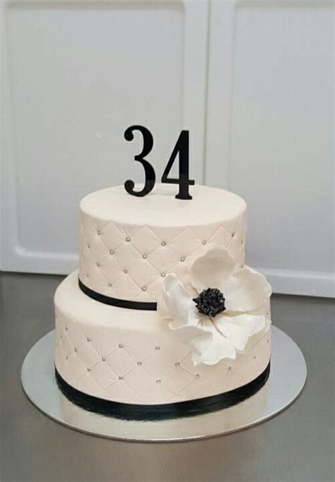 34th Birthday cake - Decorated Cake by The Custom Piece - CakesDecor