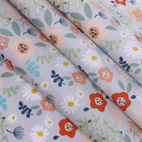 Floral Cotton Fabric Colorful Flowers Fabric Quilting | Etsy