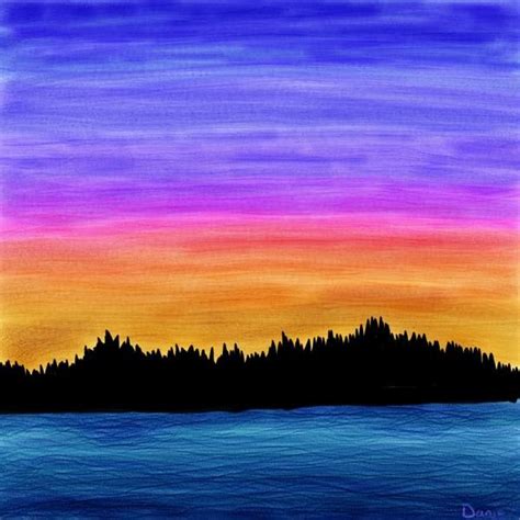 Sunset Easy Landscape Watercolor Painting For Beginners : Extra advice on specific brands and ...