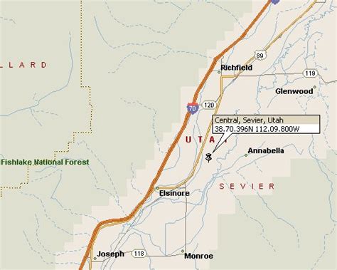 Central, Sevier County, Utah Map 1