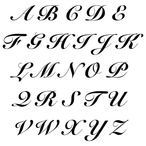 Calligraphy Alphabet Fancy Printable Letter Stencils - img-primrose
