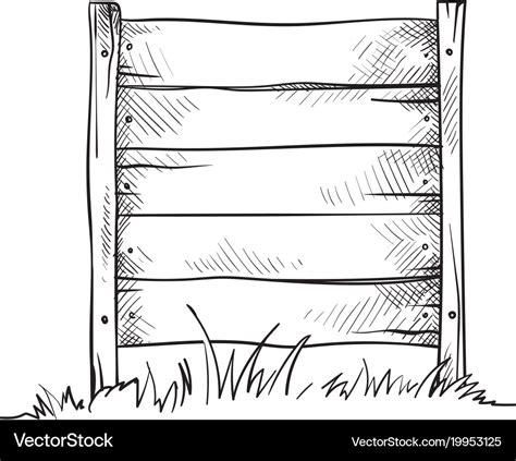 Wooden sketch board on a grass Royalty Free Vector Image