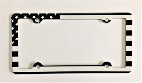 American Flag Black and White License Plate Frame Decorative - Etsy