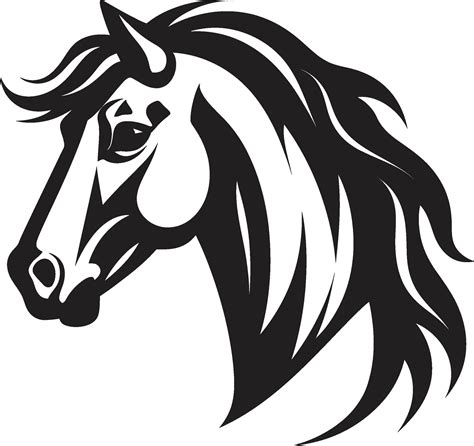 Graceful Mustang Majesty Logo in Black Iconic Horse in Monochrome ...