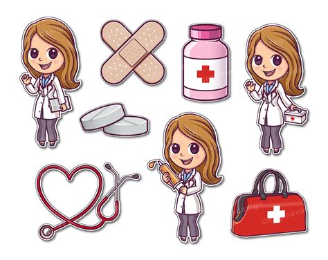 Cute Doctor Clipart Hospital Female Girl Medicine Doctor - Etsy