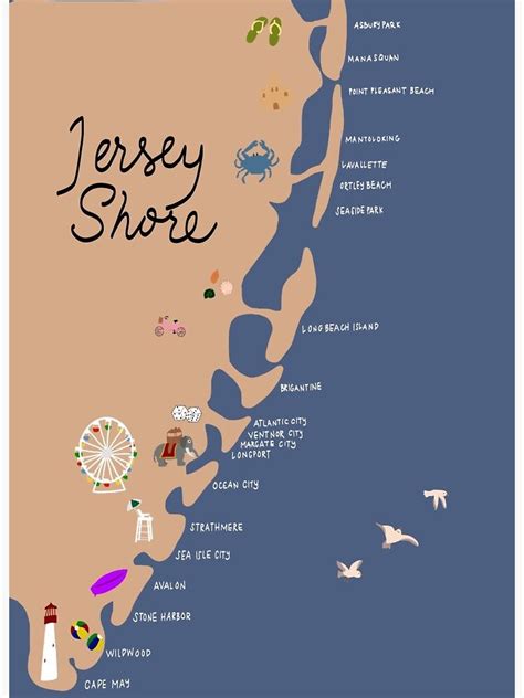 "New Jersey Shore" Sticker for Sale by ogarrison24 | New jersey beaches, Ocean city nj, Jersey shore