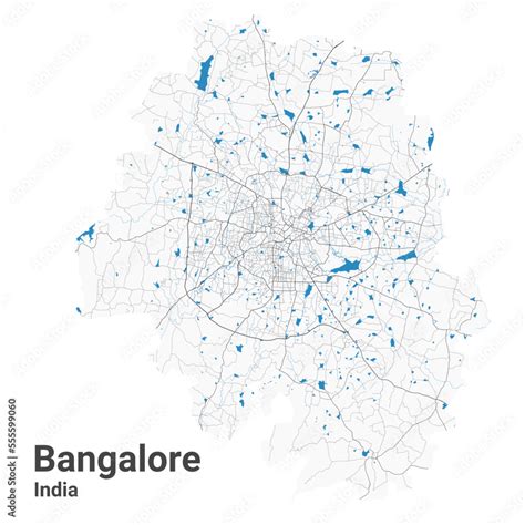 District Map Of Bangalore Map Bangalore City City Maps Illustration ...