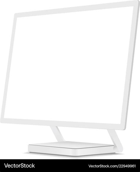 White computer monitor mockup Royalty Free Vector Image