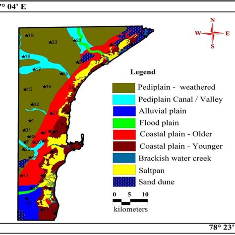 Sample location and Geomorphology map of the study area | Download ...