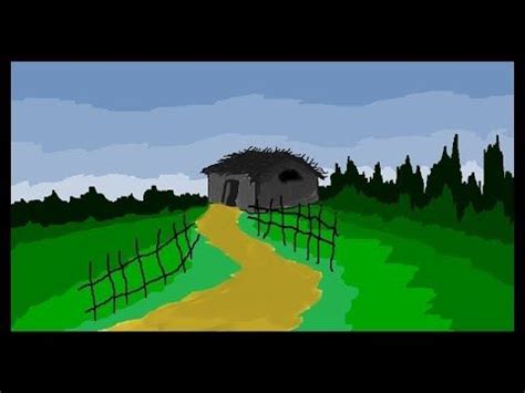 Timelapse - Village Hut Drawing with Paint Brush in MS Paint - ComeTube ...