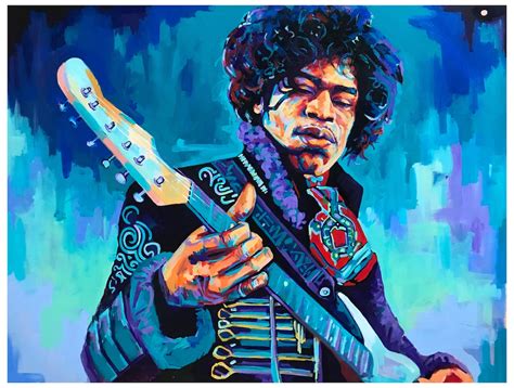 Jimi Hendrix Abstract Realism Poster Print 18x12 Original Art by Xilberto - Etsy