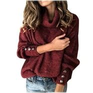 Fantaslook Sweaters for Women Turtleneck Batwing Sleeve Oversized ...