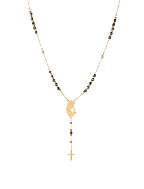 18K Gold Virgin Mary Rosary Necklace - Garo Boyadjian