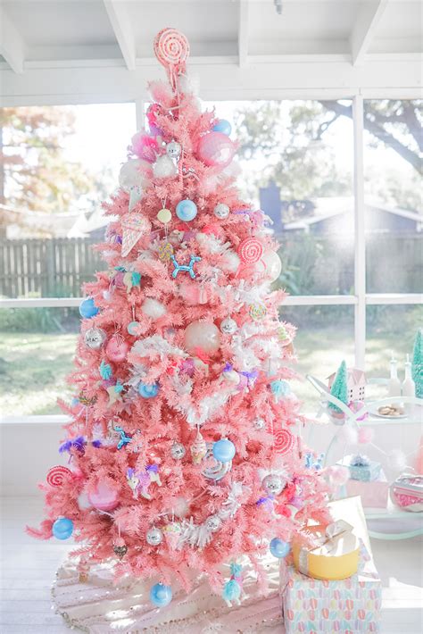 Colorful Pink Christmas Tree | Home Decor | Cake & Confetti