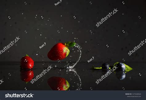 Strawberry Water Splash Stock Photo (Edit Now) 1273428526