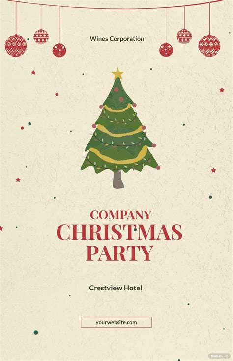 Simple Christmas Poster Template in PSD, Pages - Download