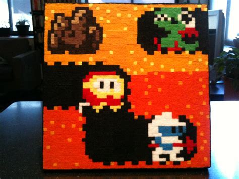 Dig Dug Pixel Art (handmade felt on canvas) | 12"x12" Dig Du… | Flickr