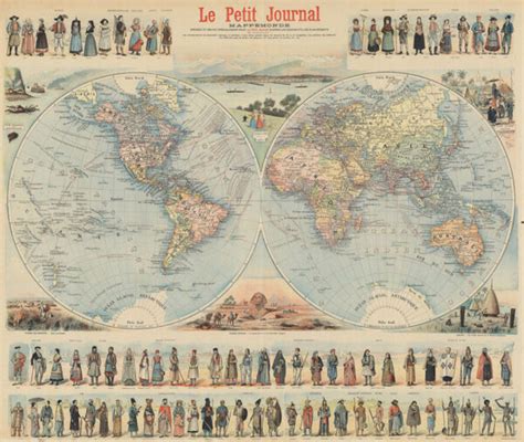 Vintage Map of the World 1900