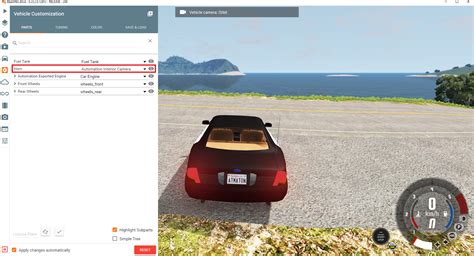 Interior camera and custom parts for all Automation cars | BeamNG