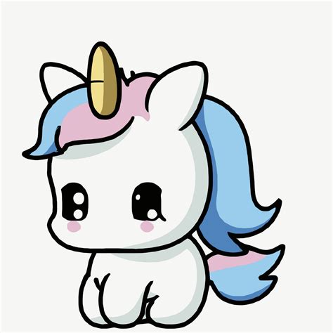 Cute Unicorn illustration Unicorn kawaii chibi vector drawing style ...