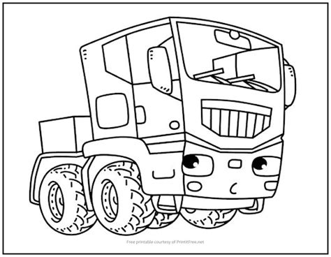 Semi-Truck Coloring Page | Print it Free