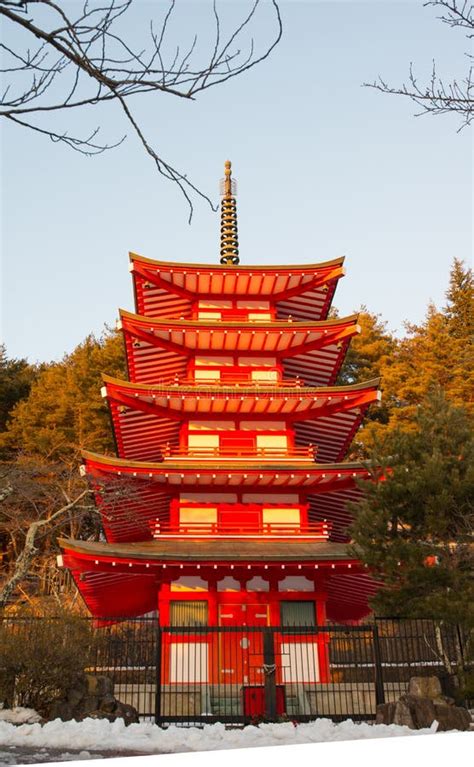 Chureito or Red Pagoda, Fujiyoshida Japan Stock Photo - Image of asia ...