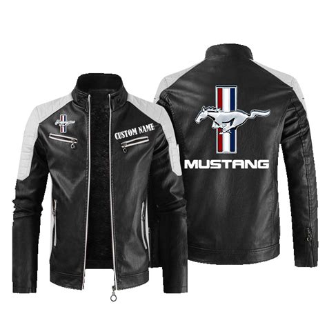 Ford Mustang Leather Jacket, Warm Jacket, Winter Outer Wear - Vetigoti