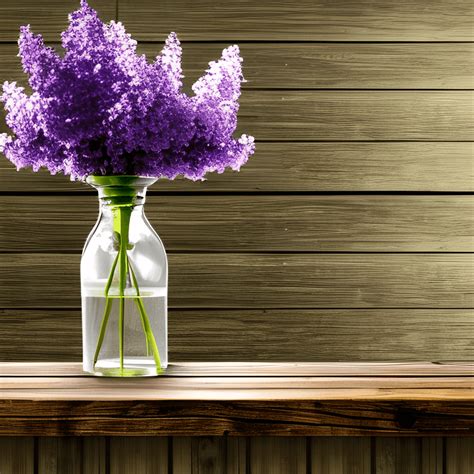 Reclaimed Wood Planks Backdrop with Lilacs and a Vase of Flowers · Creative Fabrica