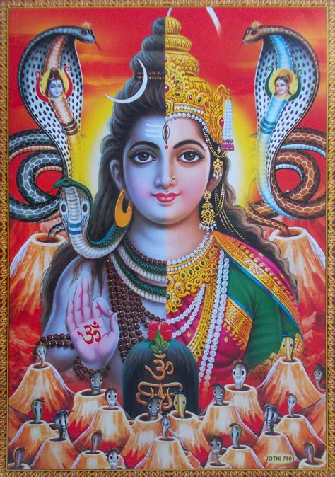 HALF LORD SHIVA Half Devi Parvati ~ Ardh Narishwar - Big Size POSTER (20"x30") - $5.95. This ...