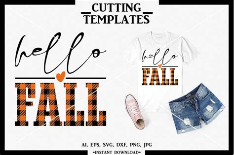 Hello Fall SVG, Fall SVG, Pumpkin, Silhouette, Cricut, Cameo By Design Time | TheHungryJPEG