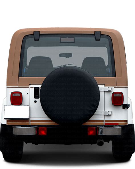 Jeep Wrangler 1986-1996 Dimensions Rear View
