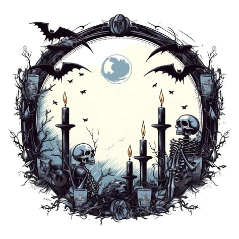 Frame For Halloween Design, Scary Skull, Cross, Bat PNG Transparent Image and Clipart for Free ...