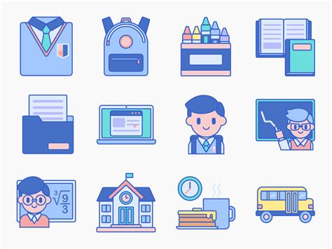 100 Back to School Icon Set - Flat Icons