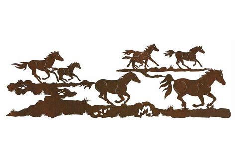 84" Running Wild Horses Metal Wall Art | Western wall art, Metal wall art, Horse silhouette