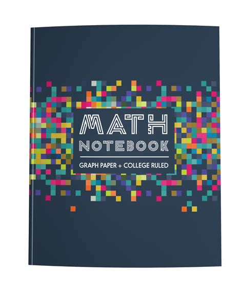 Math Notebook Graph Paper + College Ruled | Colorful Pixels - Squidmore ...