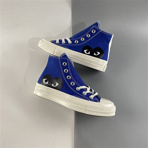 CDG Play x Converse Chuck Taylor All Star 70 Hi Blue Quartz For Sale – The Sole Line