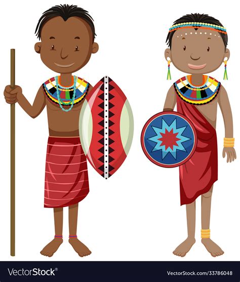 Ethnic people african tribes in traditional Vector Image