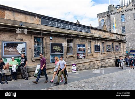 Edinburgh Royal Mile, exterior of Tartan Weaving Mill and exhibition centre selling Scottish ...