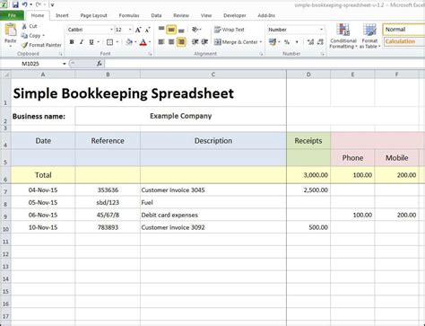 8+ Excel Bookkeeping Templates - Excel Templates