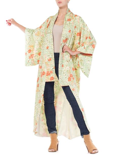 Hand Made Japanese Cherry Blossom Silk Kimono at 1stDibs