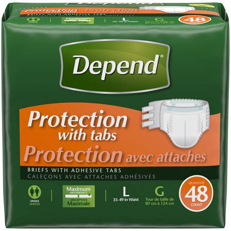 Depend ® Protection with Tabs Incontinence Underwear, Maximum Absorbency, Large