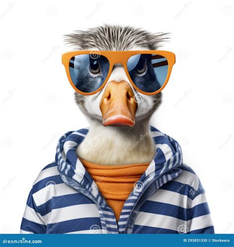 Funny Duck in Orange Top and Sunglasses: Photorealistic Editorial ...