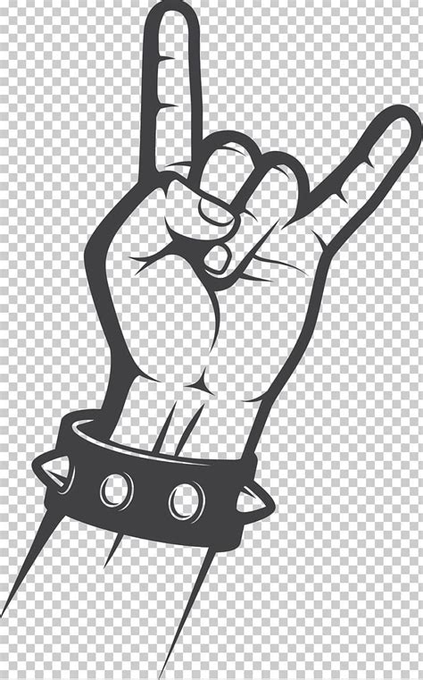 Sign Of The Horns Rock Music Gesture Hand PNG - black, black and white, clapping, download ...